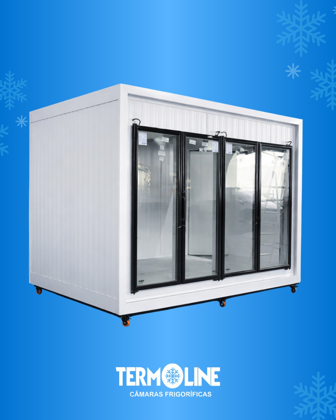 Walk-in cooler com portas de vidro